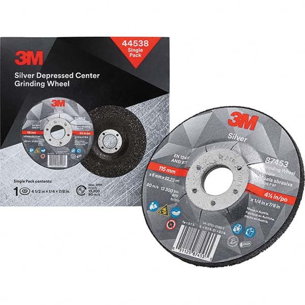 3M - Depressed-Center Wheels Wheel Diameter (Inch): 4-1/2 Wheel Thickness (Decimal Inch): 0.2500 - Best Tool & Supply