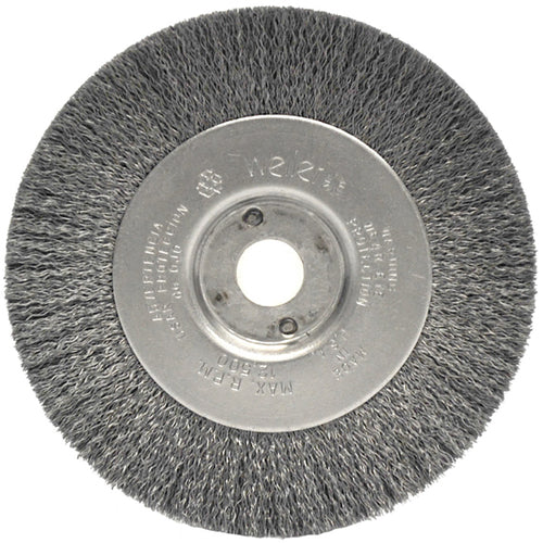 ‎4″ Narrow Face Crimped Wire Wheel, .008″ Steel Fill, 1/2″-3/8″ Arbor Hole - Exact Industrial Supply