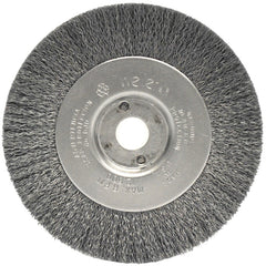 ‎4″ Narrow Face Crimped Wire Wheel, .008″ Steel Fill, 1/2″-3/8″ Arbor Hole - Exact Industrial Supply