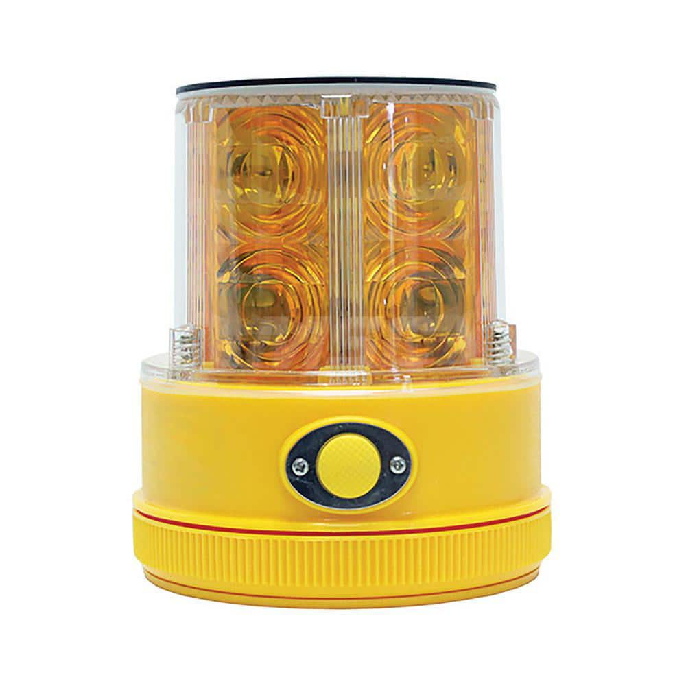 Strobe & Flashing Lights; Light Type: Revolving; Multi-Status Indicator; Flashing, Steady; Lens Color: Amber; Lamp Type: LED; Mounting Type: Magnetic; NEMA Rating: 6; Voltage: Solar Powered; Recommended Environment: Industrial; Flashes Per Minute: 60