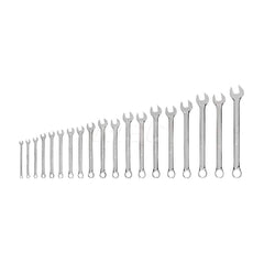 Wrench Set: 19 Pc, Metric Chrome-Plated