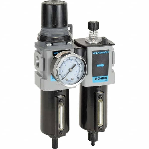 Wilkerson - Filter, Regulator & Lubricator (FRL) Units Configuration: 2 Pc. Filter/Regulator-Lubricator Body Type: Compact - Best Tool & Supply