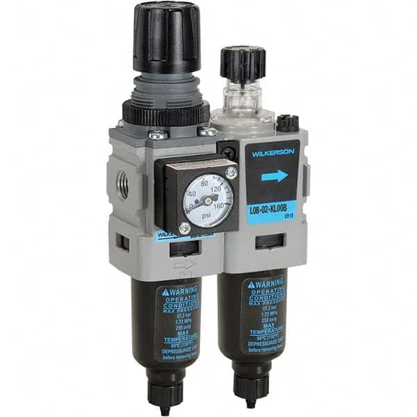 Wilkerson - Filter, Regulator & Lubricator (FRL) Units Configuration: 2 Pc. Filter/Regulator-Lubricator Body Type: Miniature - Best Tool & Supply