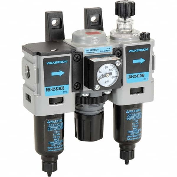 Wilkerson - Filter, Regulator & Lubricator (FRL) Units Configuration: 3 Pc. Filter-Regulator-Lubricator Body Type: Miniature - Best Tool & Supply