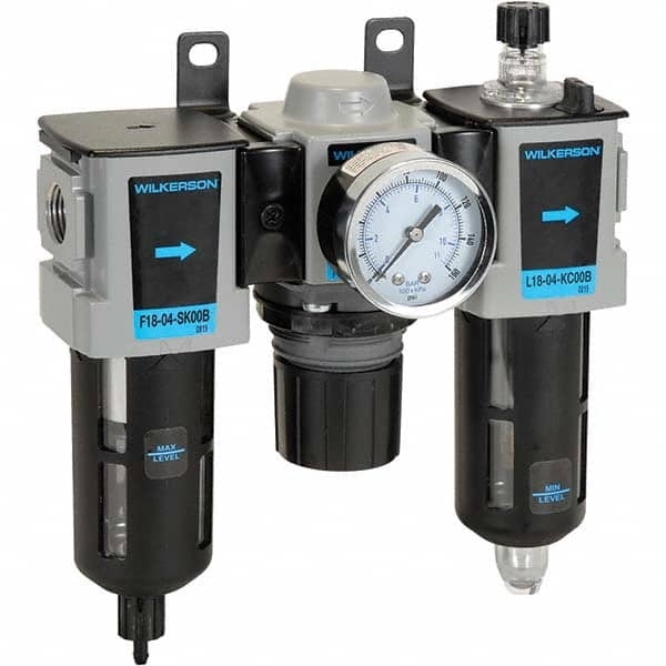 Wilkerson - Filter, Regulator & Lubricator (FRL) Units Configuration: 3 Pc. Filter-Regulator-Lubricator Body Type: Compact - Best Tool & Supply