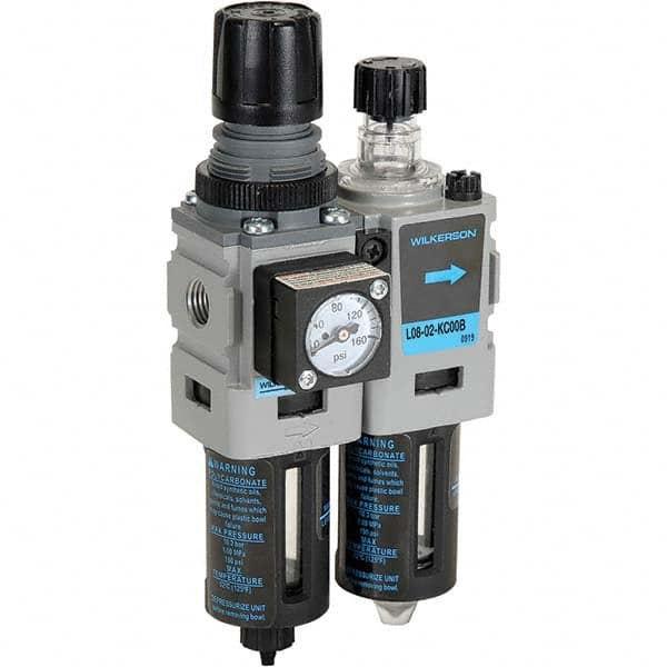 Wilkerson - Filter, Regulator & Lubricator (FRL) Units Configuration: 2 Pc. Filter/Regulator-Lubricator Body Type: Miniature - Best Tool & Supply