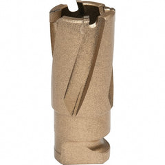 Annular Cutter: 18 mm Dia, 19 mm Depth of Cut, Carbide Tipped 5/8″ Shank Dia, Rotaloc Twist-Style Shank, Oxide & Straw Finish