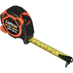 Lufkin - 16' x 3/4" Yellow Steel Blade Tape Measure - 1/8" Graduation, Inch/Metric Graduation Style, Orange/Black ABS Plastic Case - Best Tool & Supply