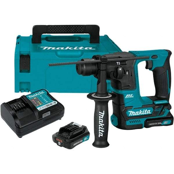 Makita - 12 Volt 5/8" Keyless Chuck Cordless Rotary Hammer - 0 to 4,800 BPM, 0 to 680 RPM, Reversible - Best Tool & Supply