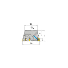 Indexable Square-Shoulder Face Mill:  A210.63.R.10-10,  22.0000″ Arbor Hole Dia, Uses  10,  AP.. 1003.. Inserts,  Through Coolant,  Series  A210-10