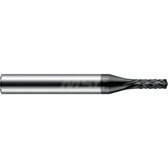 Harvey Tool - 5/64" Diam, 15/64" LOC, 1/8" Shank Diam, 7-Flute 140° Drill Point Diamond-Pattern Router Bit - Exact Industrial Supply