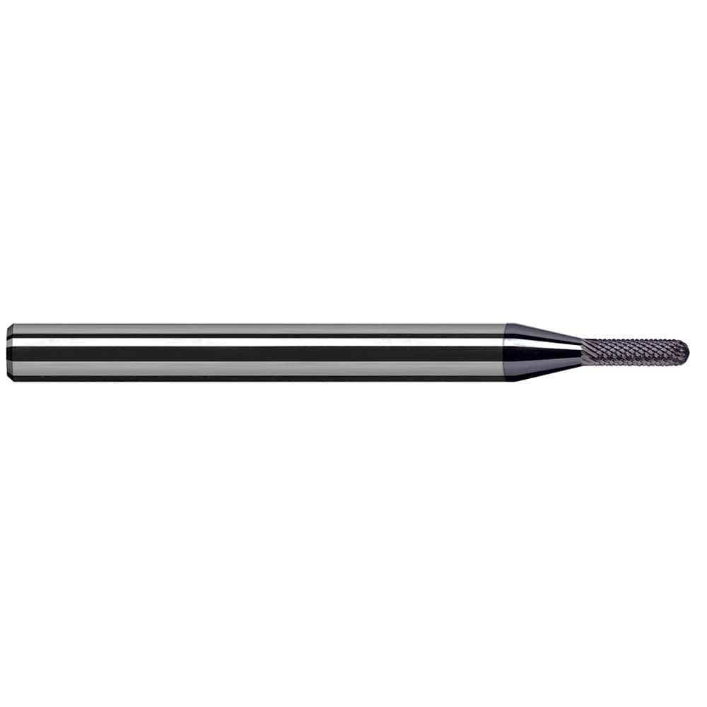 Harvey Tool - 1/16" Cut Diam, 1/8" Shank Diam, Solid Carbide Double Cut Ball Burr - Exact Industrial Supply