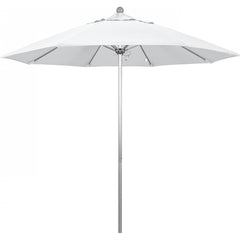 California Umbrella - Patio Umbrellas; Umbrella Diameter (Inch): 108 ; Height (Feet): 8.583 ; Fabric Color: White ; Base Included: No ; Frame Material: Aluminum ; Frame Color: Silver - Exact Industrial Supply