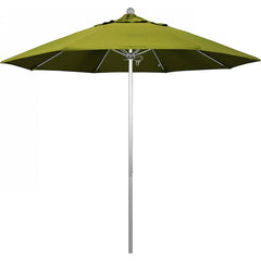 California Umbrella - Patio Umbrellas; Umbrella Diameter (Inch): 108 ; Height (Feet): 8.583 ; Fabric Color: Kiwi ; Base Included: No ; Frame Material: Aluminum ; Frame Color: Silver - Exact Industrial Supply