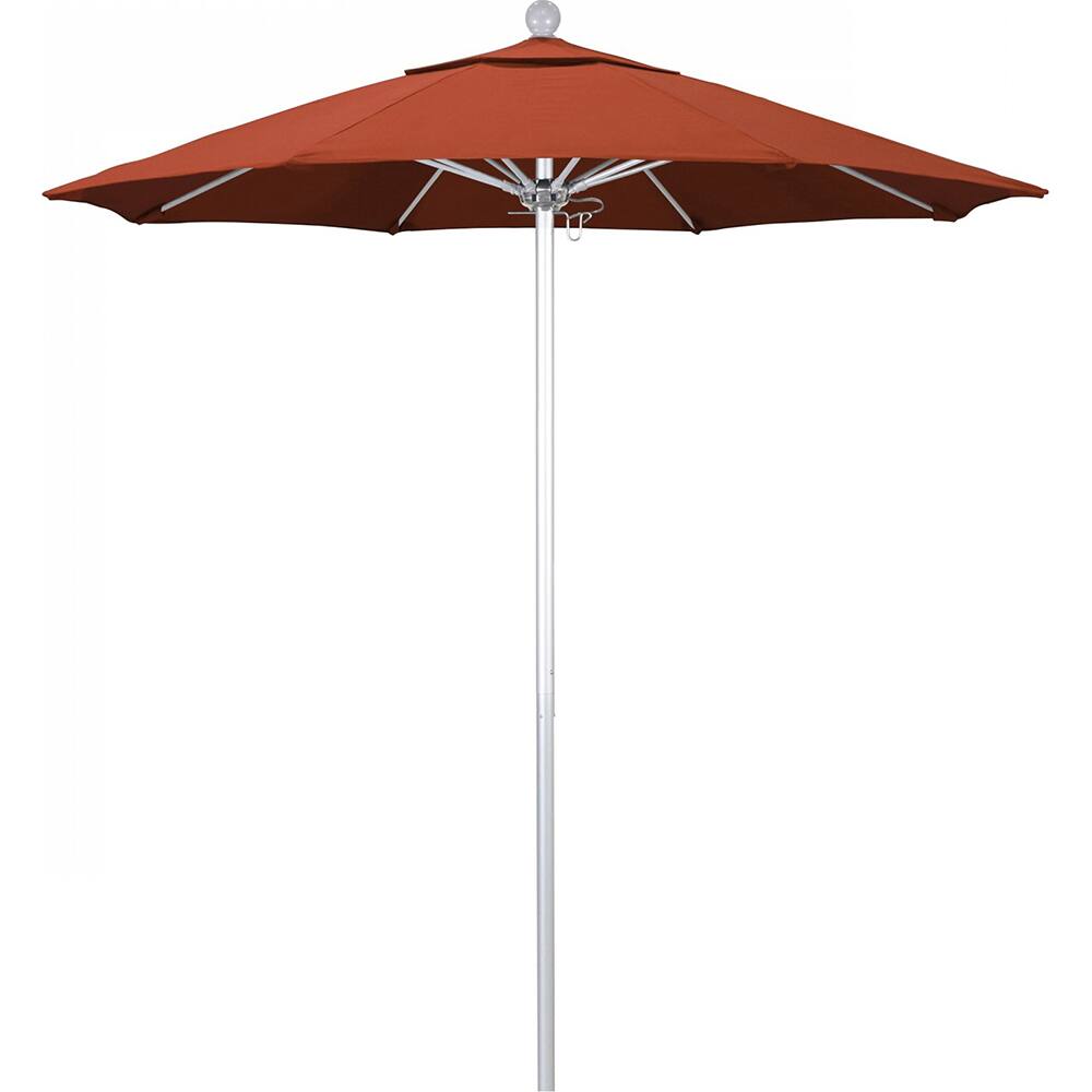 California Umbrella - Patio Umbrellas; Umbrella Diameter (Inch): 90 ; Height (Feet): 8.000 ; Fabric Color: Sunset ; Base Included: No ; Frame Material: Aluminum ; Frame Color: Silver - Exact Industrial Supply