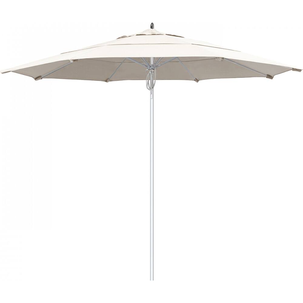 California Umbrella - Patio Umbrellas; Umbrella Diameter (Inch): 132 ; Height (Feet): 8.666 ; Fabric Color: Natural ; Base Included: No ; Frame Material: Aluminum ; Frame Color: Silver - Exact Industrial Supply