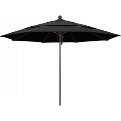 California Umbrella - Patio Umbrellas; Umbrella Diameter (Inch): 132 ; Height (Feet): 8.916 ; Fabric Color: Black ; Base Included: No ; Frame Material: Aluminum ; Frame Color: Bronze - Exact Industrial Supply