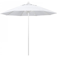 California Umbrella - Patio Umbrellas; Umbrella Diameter (Inch): 108 ; Height (Feet): 8.583 ; Fabric Color: White ; Base Included: No ; Frame Material: Aluminum ; Frame Color: White - Exact Industrial Supply