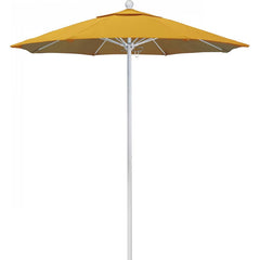 California Umbrella - Patio Umbrellas; Umbrella Diameter (Inch): 90 ; Height (Feet): 8.000 ; Fabric Color: Lemon ; Base Included: No ; Frame Material: Aluminum ; Frame Color: White - Exact Industrial Supply