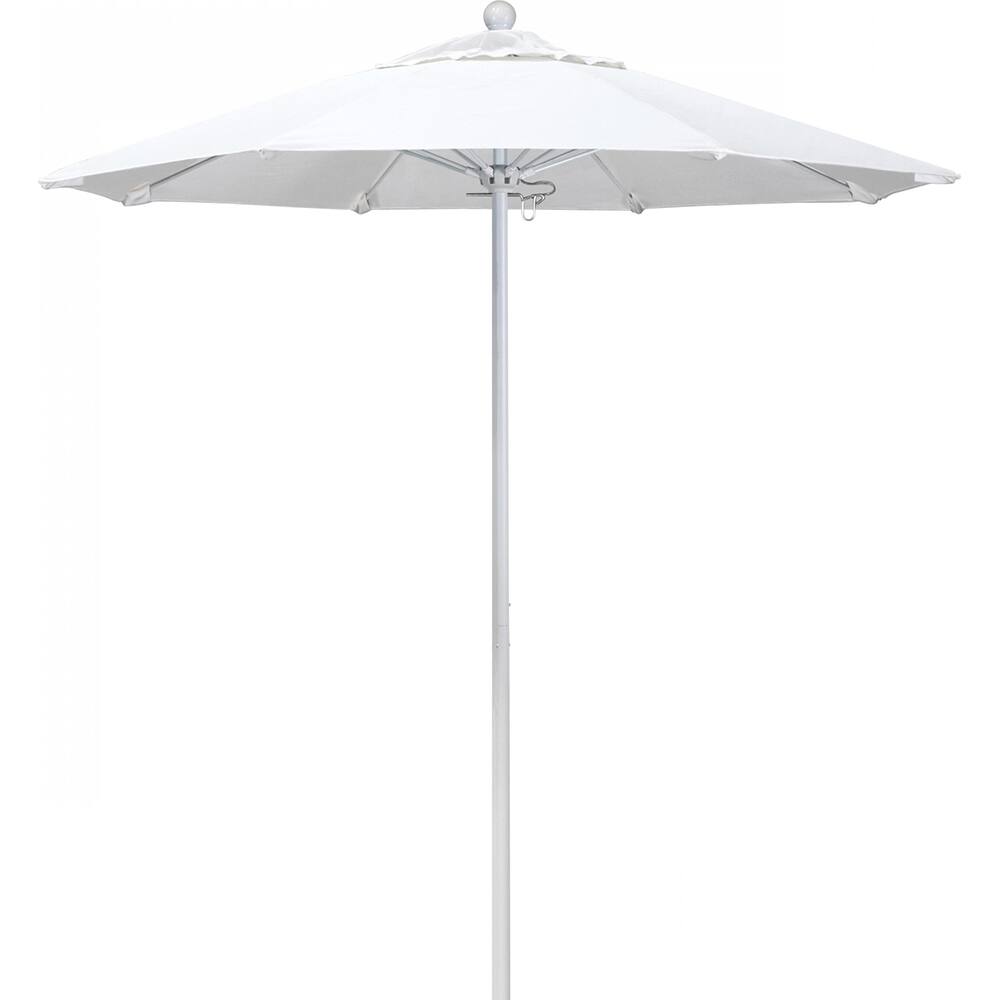 California Umbrella - Patio Umbrellas; Umbrella Diameter (Inch): 90 ; Height (Feet): 8.000 ; Fabric Color: White ; Base Included: No ; Frame Material: Aluminum ; Frame Color: White - Exact Industrial Supply