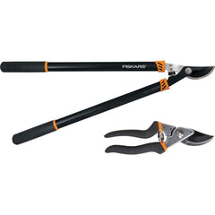 Fiskars - Loppers, Hedge Shears & Pruners Type: Lopper & Pruner Set Blade Material: Stainless Steel w/Non-Stick Coating - Best Tool & Supply
