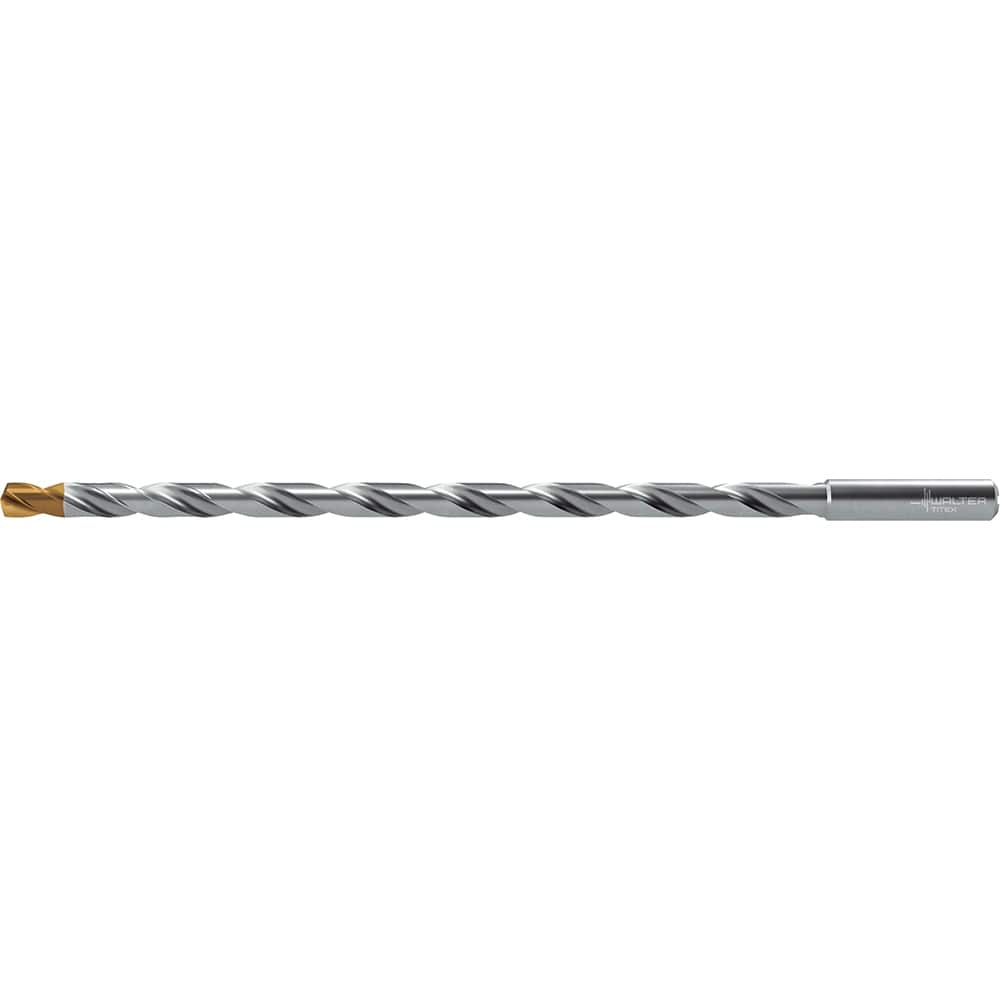 Extra Length Drill Bit: 0.2559″ Dia, 140 °, Solid Carbide TiSiAlCrN Finish, 6.378″ Flute Length, 7.874″ OAL, Straight-Cylindrical Shank, Series DC160-20-A1