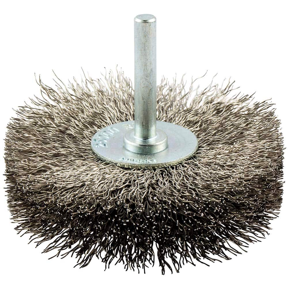 Norton - 3" OD, Crimped Stainless Steel Wheel Brush - Best Tool & Supply