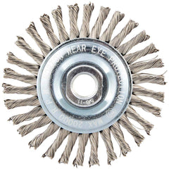 Norton - 4" OD, 5/8-11 Arbor Hole, Stringer Bead Twist Knot Stainless Steel Wheel Brush - Best Tool & Supply