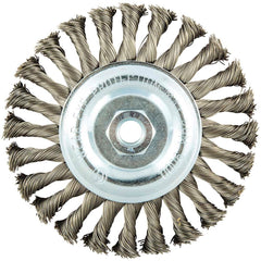 Norton - 6" OD, 5/8-11 Arbor Hole, Knotted Stainless Steel Wheel Brush - Best Tool & Supply