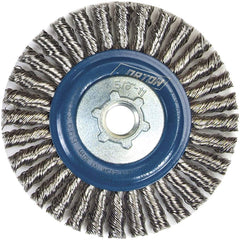 Norton - 4" OD, 5/8-11 Arbor Hole, Stringer Bead Twist Knot Stainless Steel Wheel Brush - Best Tool & Supply