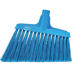 Vikan - 11-1/2" Wide, Blue Polyester Bristles, Angled Broom - Flagged, Water Resistant - Best Tool & Supply