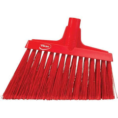 Vikan - 11-1/2" Wide, Red Polyester Bristles, Angled Broom - Flagged, Water Resistant - Best Tool & Supply