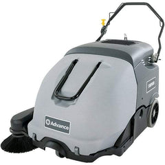 Advance - 41" Cleaning Width, Battery Powered Walk Behind & Sweeper - 0.9 hp, 420 RPM, Series SW900 - Best Tool & Supply