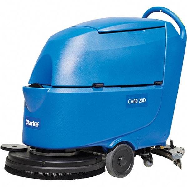 Clarke - 20" Cleaning Width, Battery Powered Walk Behind & Floor Scrubber - 0.6 hp, 150 RPM, 47" Water Lift, 16 Gal Tank Capacity, Series CA60 - Best Tool & Supply