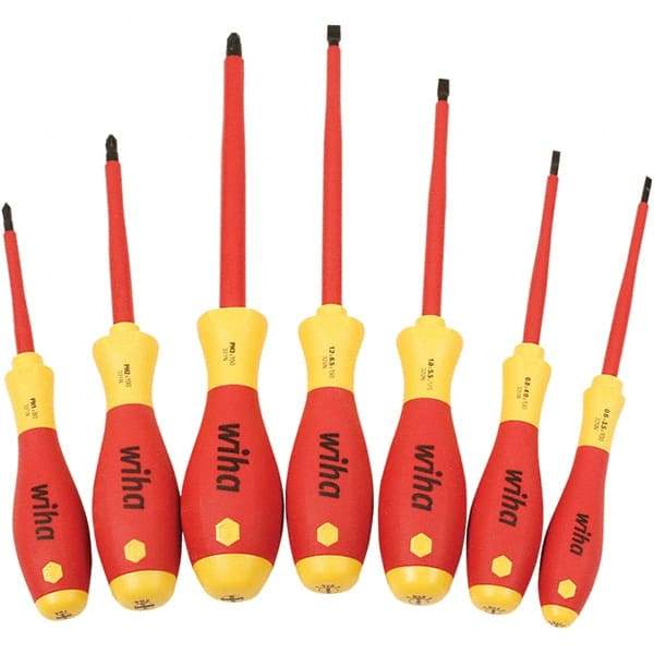 Wiha - Screwdriver Sets Screwdriver Types Included: Insulated Slotted; Phillips; Square Number of Pieces: 7 - Best Tool & Supply