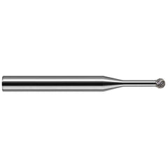 Harvey Tool - 1/4" Cut Diam, 1/4" Shank Diam, Solid Carbide Double Cut Sphere Burr - Exact Industrial Supply