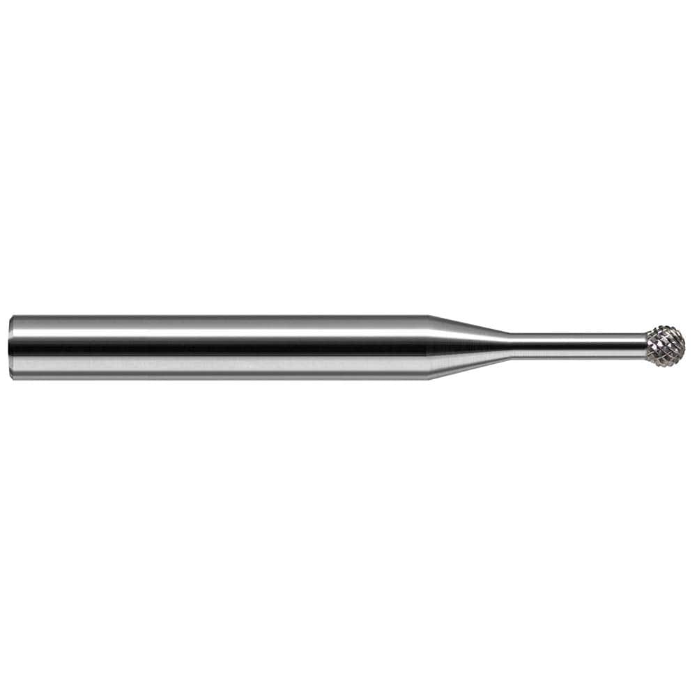 Harvey Tool - 1/16" Cut Diam, 1/8" Shank Diam, Solid Carbide Double Cut Sphere Burr - Exact Industrial Supply