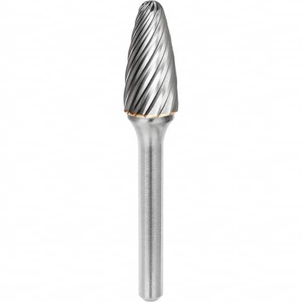 SGS Pro - 1/2" Cut Diam, 1/4" Shank Diam, Tungsten Carbide Inox Cut Ball Nose Tree Burr - Best Tool & Supply