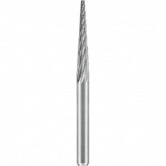 SGS Pro - 1/8" Cut Diam, 1/8" Shank Diam, Tungsten Carbide Double Cut Cone Burr - Best Tool & Supply