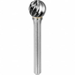 SGS Pro - 5/16" Cut Diam, 1/4" Shank Diam, Tungsten Carbide Inox Cut Ball Burr - Best Tool & Supply