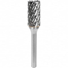 SGS Pro - 1/4" Cut Diam, 1/4" Shank Diam, Tungsten Carbide Steel Cut Cylinder Burr with End Cut - Best Tool & Supply