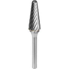 SGS Pro - 3/8" Cut Diam, 1/4" Shank Diam, Tungsten Carbide Inox Cut Ball Nose Cone Burr - Best Tool & Supply