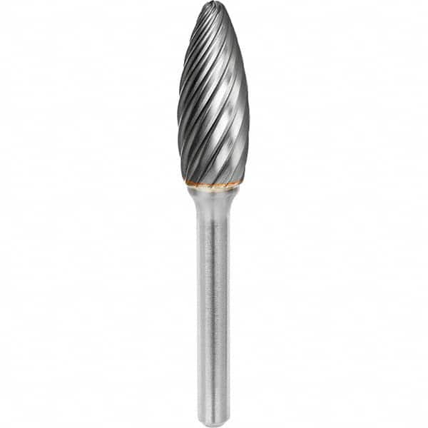 SGS Pro - 5/16" Cut Diam, 1/4" Shank Diam, Tungsten Carbide Inox Cut Flame Burr - Best Tool & Supply