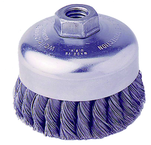 4" Single Row Wire Cup Brush - .020 Bronze; 5/8-11 A.H.; - Non-Sparking Wire Wheel - Best Tool & Supply