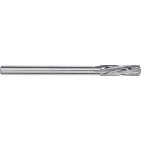 Magafor - 12.28mm Solid Carbide 6 Flute Chucking Reamer - Spiral Flute, 12mm Straight Shank, 44mm Flute Length, 151mm OAL - Best Tool & Supply