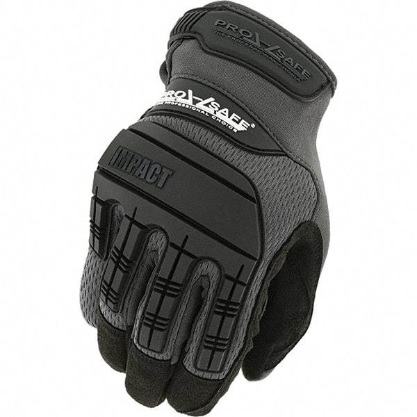 PRO-SAFE - Size L (10) Work Gloves - For General Purpose, Uncoated, Hook & Loop Cuff, Full Fingered, Black, Paired - Best Tool & Supply