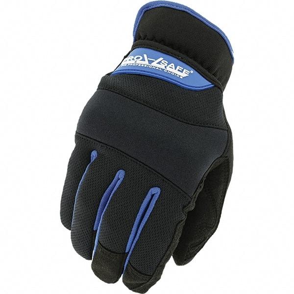 PRO-SAFE - Size L (10) Work Gloves - For General Purpose, Uncoated, Slip-On Cuff, Full Fingered, Black, Paired - Best Tool & Supply