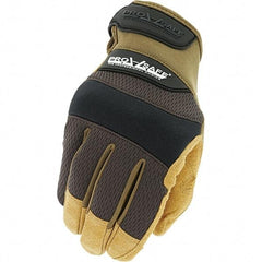 PRO-SAFE - Size M (9) Work Gloves - For General Purpose, Uncoated, Hook & Loop Cuff, Full Fingered, Brown, Paired - Best Tool & Supply