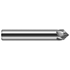 Harvey Tool - 1/2" Diam 90°/90° 2-Flute Single End Solid Carbide Chamfer Mill - Exact Industrial Supply