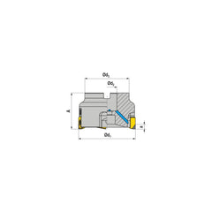 Indexable Square-Shoulder Face Mill:  AHPC.63.R.04-12,  22.0000″ Arbor Hole Dia, Uses  4,  ZNHW 1205.. Inserts,  Through Coolant,  Series  AHPC-12